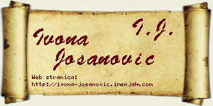 Ivona Jošanović vizit kartica